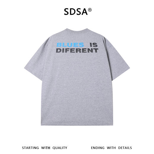 SDSA男装2026新款轻奢美式潮牌双面撞色印花字母圆领短袖T恤百搭 商品图4