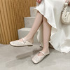 镂空单鞋春季新款复古平底芭蕾鞋女浅口低跟一字带镂空单鞋9315 商品缩略图1
