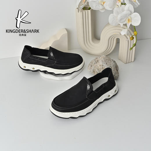 经典鲨2026年春季专柜新品男士一脚蹬舒适透气轻便布鞋单鞋KW361-613031 商品图5