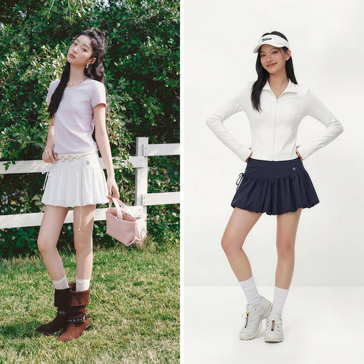 商场同款|森马半身裙女夏蝴蝶结短裙2026新款芭蕾风少女感花苞裙 商品图4