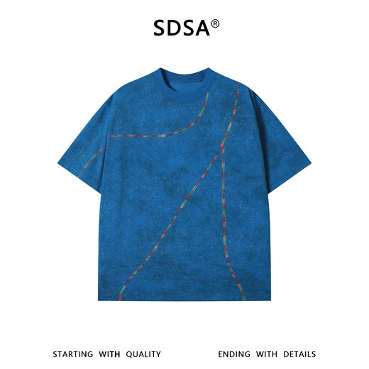 SDSA男装2026新款轻奢潮牌时尚满天星彩色明线圆领短袖T恤百搭 商品图0