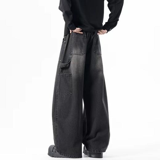 F040519春夏季新款宽松渐变耐磨耐脏高品质重工水洗直筒牛仔裤 商品图4