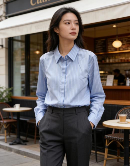 G2000女装SS26商场新款【100%棉】舒适条纹衬衫61223220 商品图1
