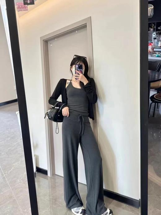 F040526夏季冰蚕丝高腰针织排汗透气显瘦休闲女士阔腿裤 商品图9