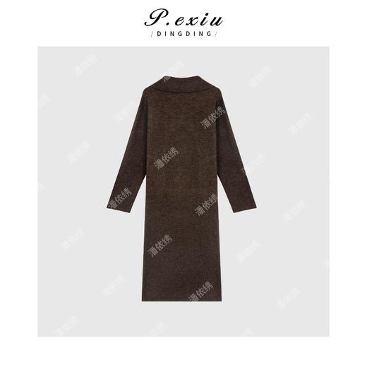 04-2潘依绣丁丁宠粉超细羊-毛立领排扣针织长袖连衣裙 ZZ0739 商品图1