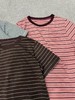 F040509夏季新款复古撞色条纹棉质圆领休闲短袖T恤 商品缩略图2