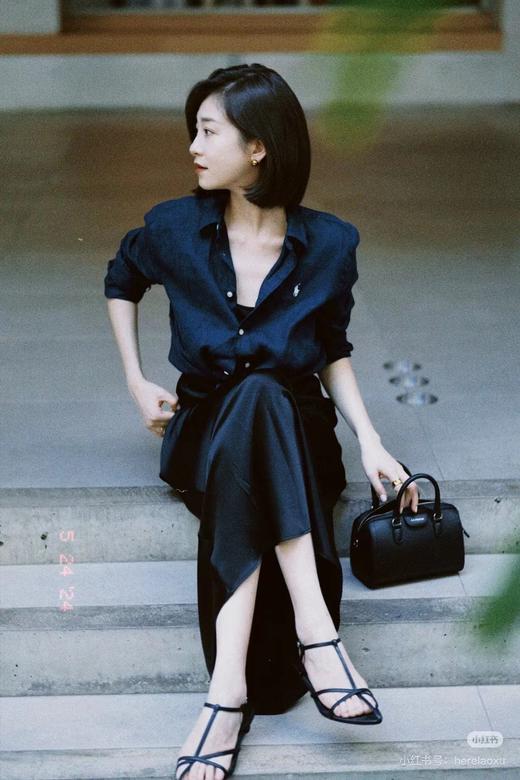 F040508复古松弛感刺绣衬衫宽松显瘦休闲百搭开衫上衣 商品图8