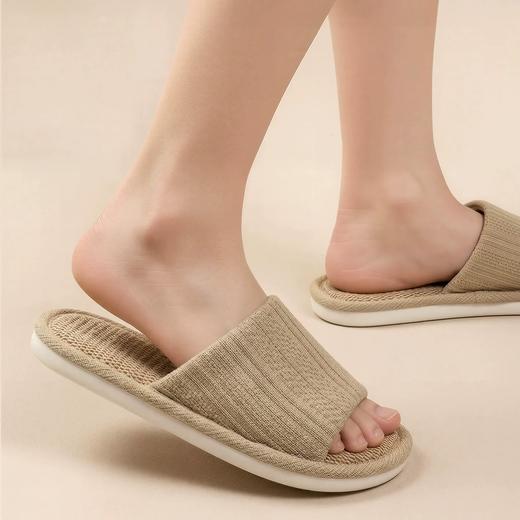 【6F】多样屋亚麻防滑拖鞋透气居家室内棉麻四季情侣拖 2026新款 商品图1