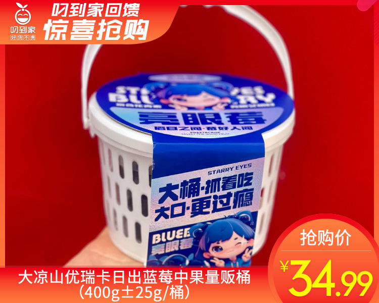 大凉山优瑞卡日出蓝莓中果量贩桶（400g±25g/桶）