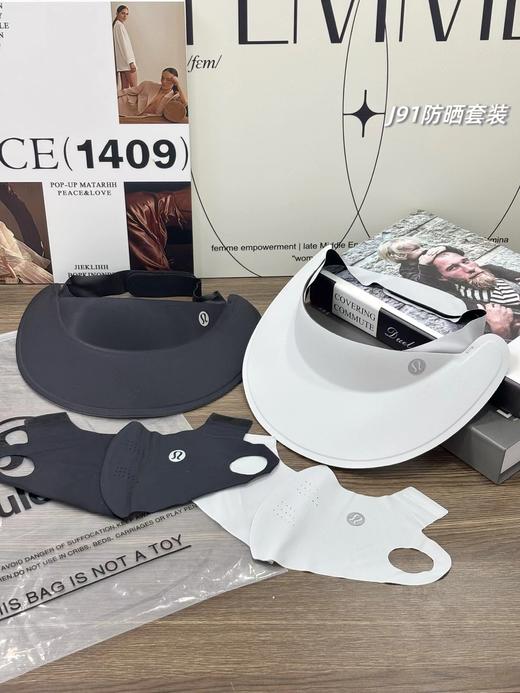 F040536新款可拆卸冰丝空顶帽冰丝防晒面罩二合一套装 商品图7
