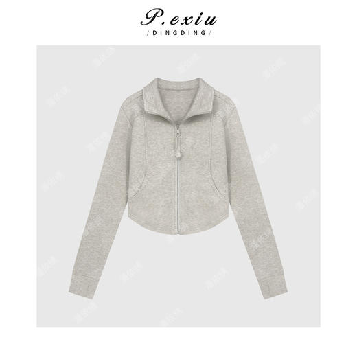 04-2潘依绣丁丁宠粉羊毛莱赛尔高级感百搭显瘦立领外套弯刀裤套装Q16354 商品图1