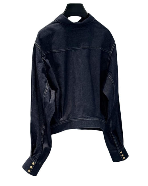 女款金扣泡泡袖牛仔外套la008 商品图1