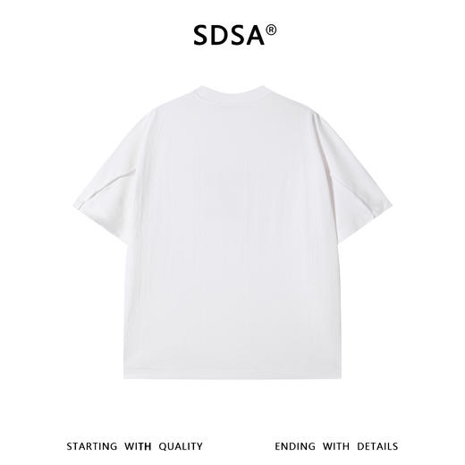 SDSA男装2026新款轻奢简约提花撞色印花珠子设计圆领短袖T恤百搭 商品图4