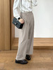 天猫同步【简约高级感】拉夏贝尔/La Chapelle通勤百搭阔腿裤微弹半松紧压褶卷边显瘦休闲裤 商品缩略图7