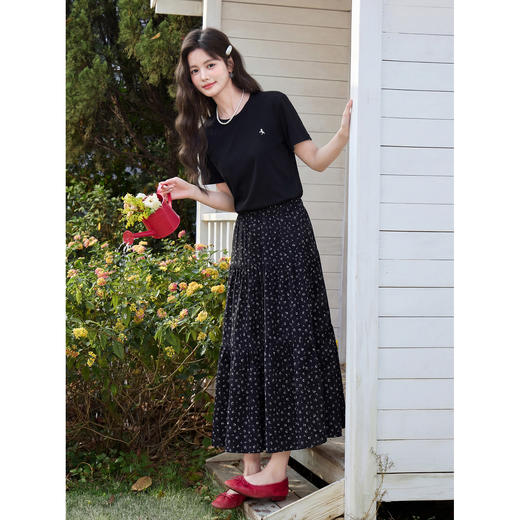 鹿向南【0407/00:00新品】黑色T恤 商品图1