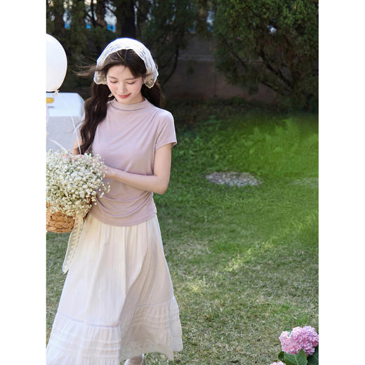 鹿向南【0407/00:00新品】紫色T恤 商品图2