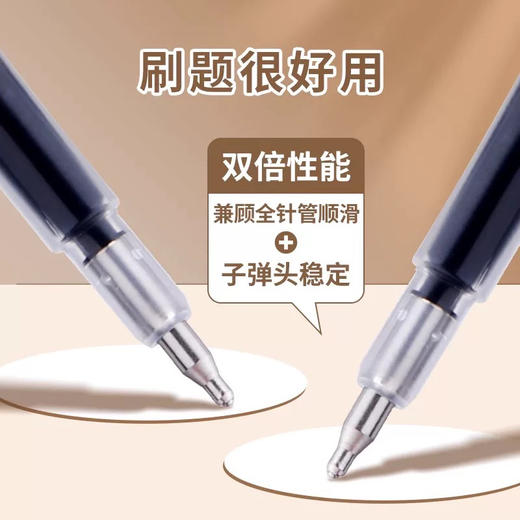 晨光2628本味按动ST头速干中性笔替芯0.5mm秒干黑色5支装 商品图1