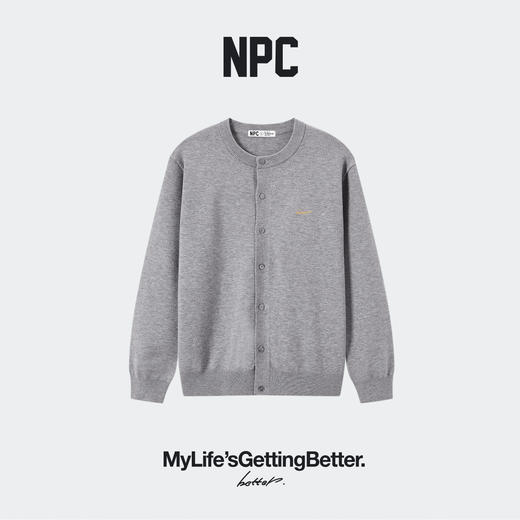 NPC潮牌金线刺绣小logo单排扣圆领针织外套仿贝壳扣合身NP5CSW20 商品图2