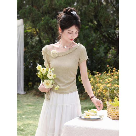 鹿向南【0407/00:00新品】绿色T恤 商品图4