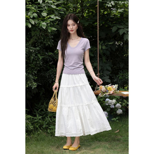 鹿向南【0407/00:00新品】浅紫色T恤 商品图3