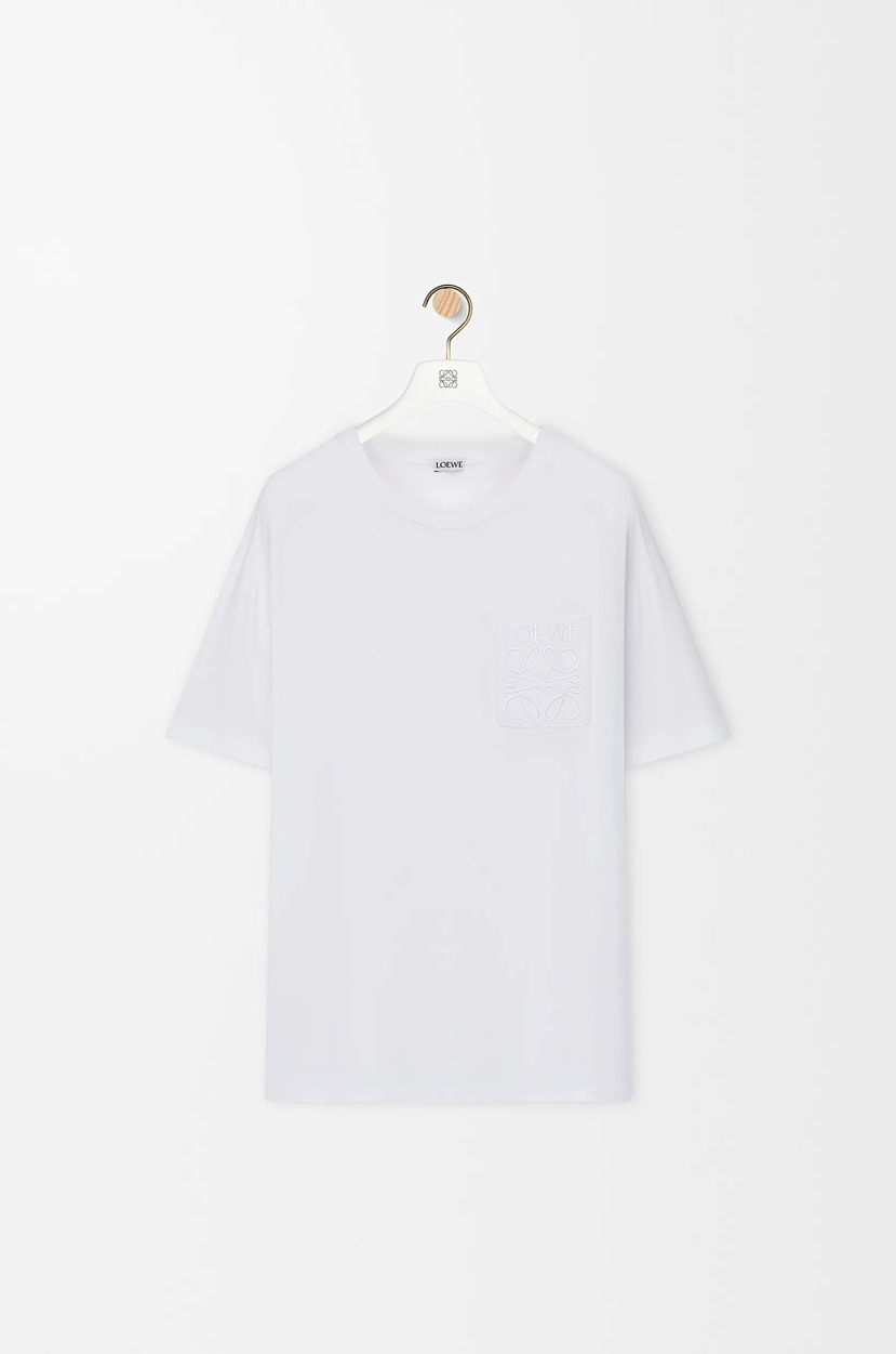 LOE-T 白色口袋刺绣T恤