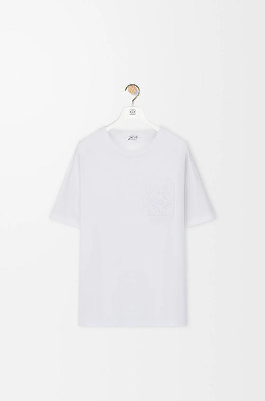 LOE-T 白色口袋刺绣T恤 商品图0