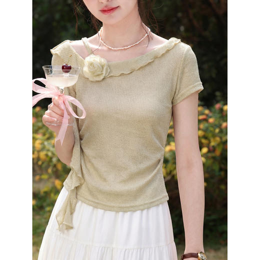 鹿向南【0407/00:00新品】绿色T恤 商品图3