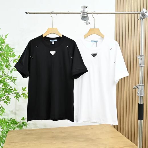 F040531夏季新品宽松版型纯棉插肩短袖男女情侣同款T恤 商品图0