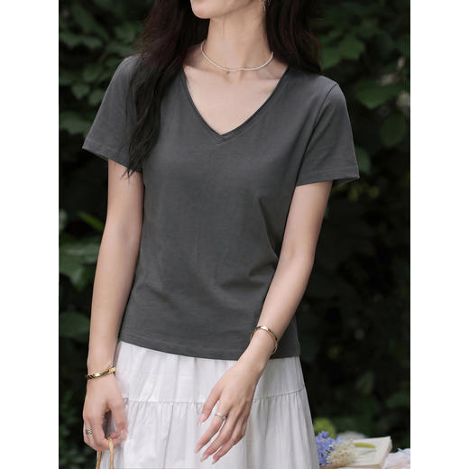 鹿向南【0407/00:00新品】灰色T恤 商品图0