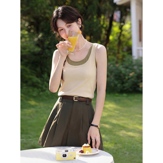 鹿向南【0407/00:00新品前一小时7折限量100件】米棕色背心 商品图1