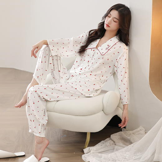 夏季冰丝睡衣 甜美可爱丝滑凉感家居服套装 商品图9