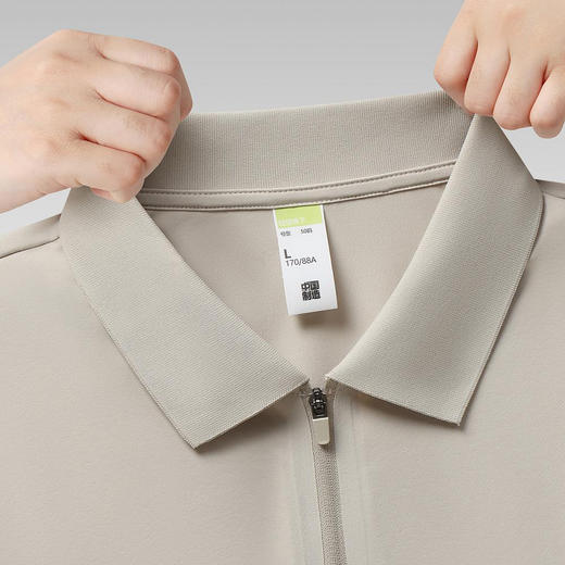 190g迪桑小皱无缝科技纯色翻领拉链挎款短袖  ZT-S880# 商品图2