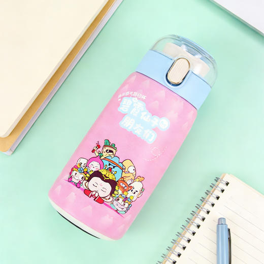 Tai集文创碧霞仙子发薪水保温杯316不锈钢内底弹力盖长效保温水壶 商品图2