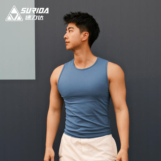速力达好穿背心健身服男户外越野跑步春夏压缩背心紧身速干透气无袖坎肩无缝紧身衣 商品图5