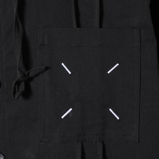 SDSA男装2026新款高贵轻奢日系褶皱刺绣纯色连帽长袖衬衫百搭舒适 商品图4