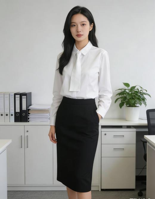 G2000女装SS26商场新款【BLACK】【免烫防皱/精纺全棉】修身长袖衬衫61923033 商品图2