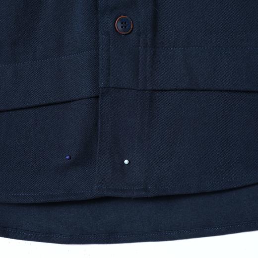 SDSA男装2026新款高贵轻奢简约纯色下摆拼接纽扣连帽长袖衬衫百搭 商品图4