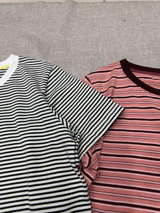 F040509夏季新款复古撞色条纹棉质圆领休闲短袖T恤 商品图3