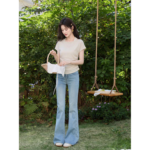 鹿向南【0407/00:00新品】杏色短袖T恤 商品图2