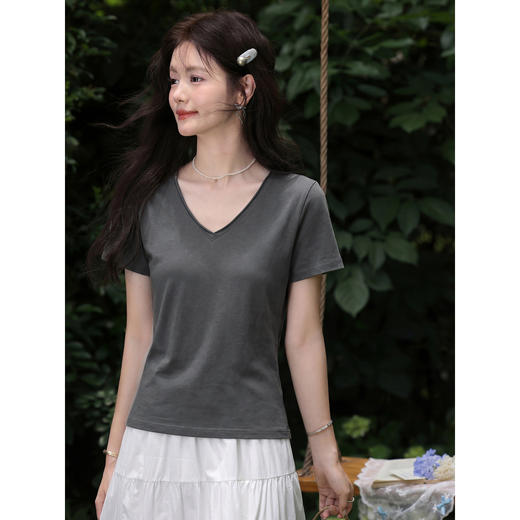 鹿向南【0407/00:00新品】灰色T恤 商品图2