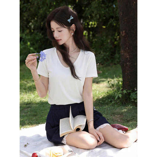 鹿向南【0407/00:00新品】紫色T恤 商品图4