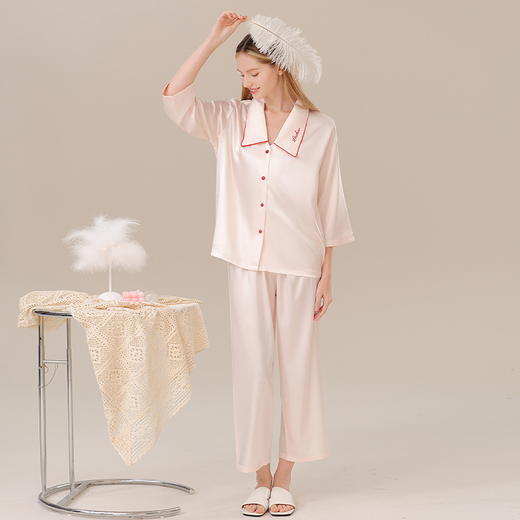 夏季冰丝睡衣 甜美可爱丝滑凉感家居服套装 商品图4