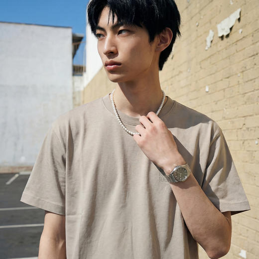 DRONKOO 2026 圆领左胸刺绣字母微阔短袖T恤 商品图3