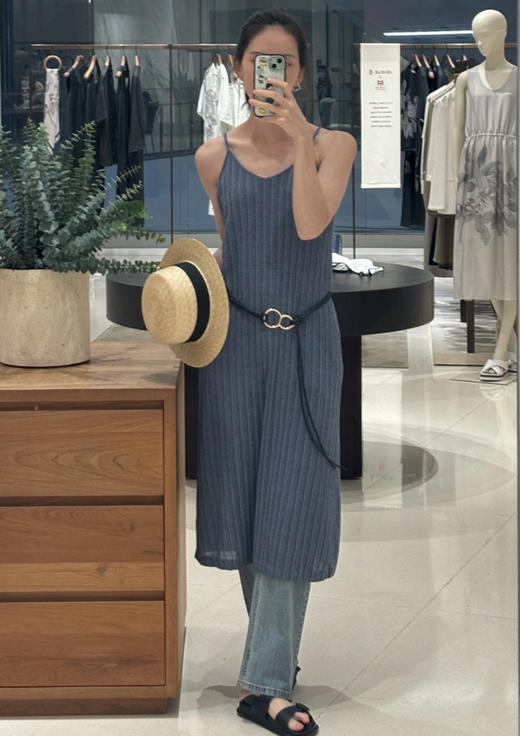 46-4 绝杀亏清 小禾女士丝麻针织吊带裙 商品图4