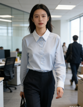 G2000女装SS26商场新款柔感莫代尔混纺修身剪裁长袖衬衫61221023