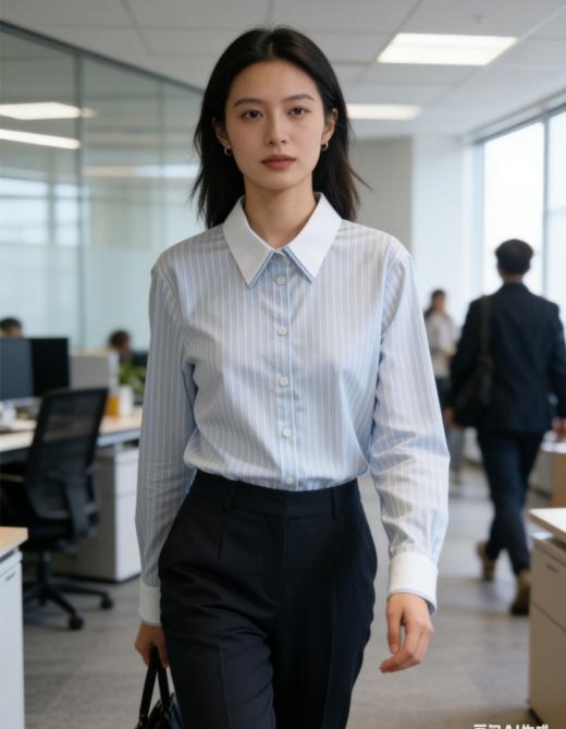 G2000女装SS26商场新款柔感莫代尔混纺修身剪裁长袖衬衫61221023 商品图0