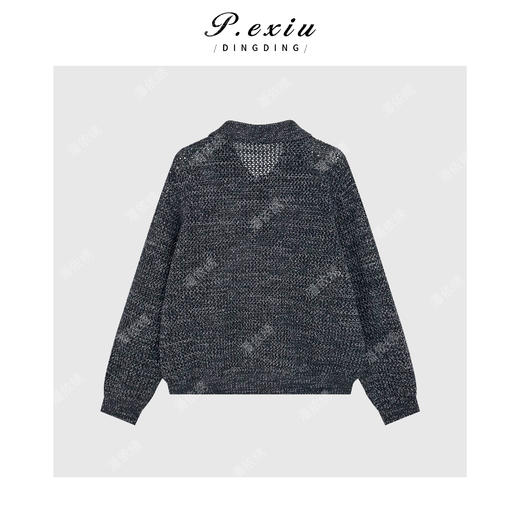 04-2潘依绣丁丁宠粉 【秋日序曲】慵懒风翻领镂空花纱针织长袖开衫D411 商品图2