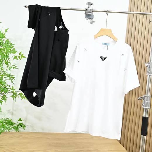 F040531夏季新品宽松版型纯棉插肩短袖男女情侣同款T恤 商品图1