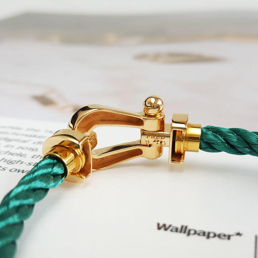 【95新】FRED斐登Force 10手链大号18K黄金半钻Force 10马蹄扣手链 链绳17号中性款280326NJS07 商品图5