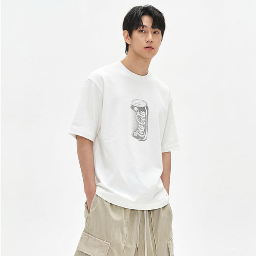 DRONKOO 2026 圆领前可口可乐后字母印花微阔短袖T恤 商品图2